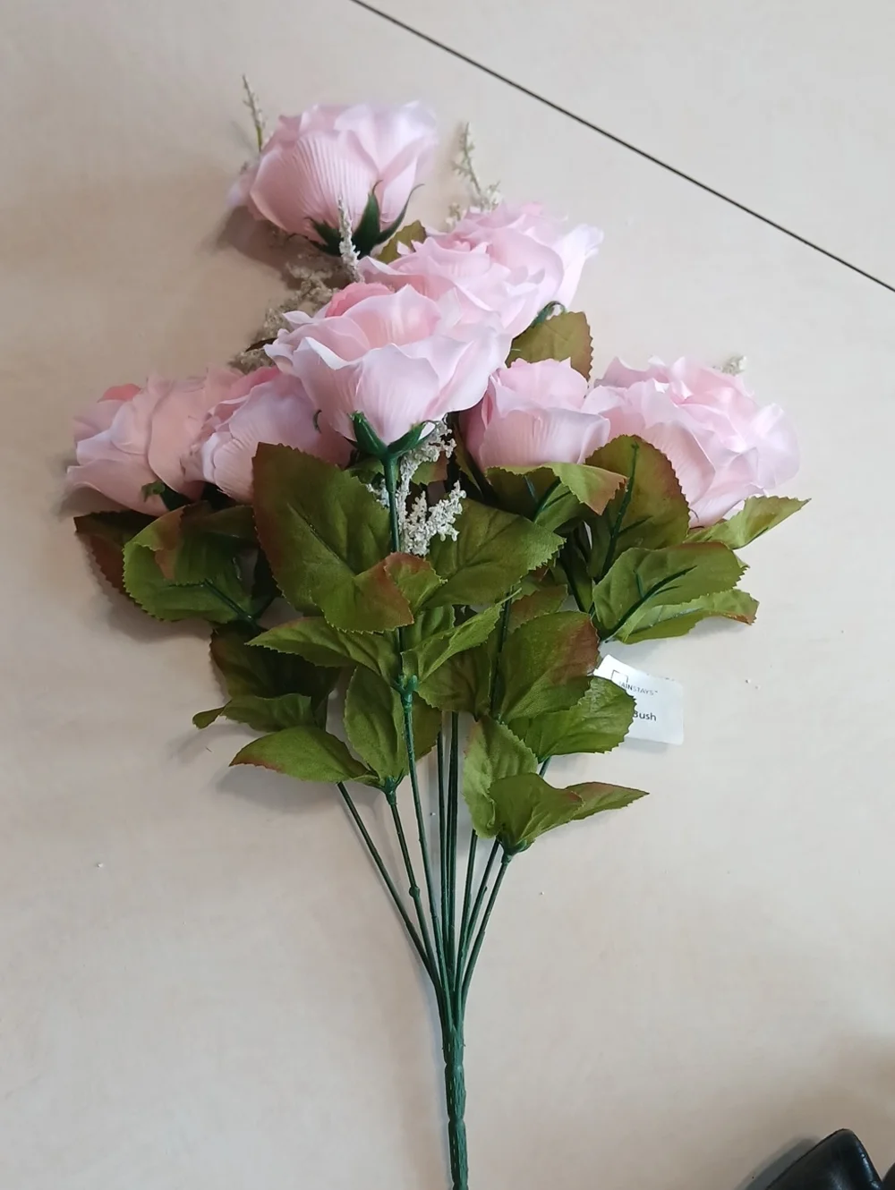 Mainstays Light Pink Artificial Rose Bush